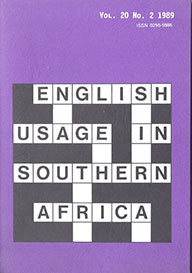 English Usage in Southern Africa cover